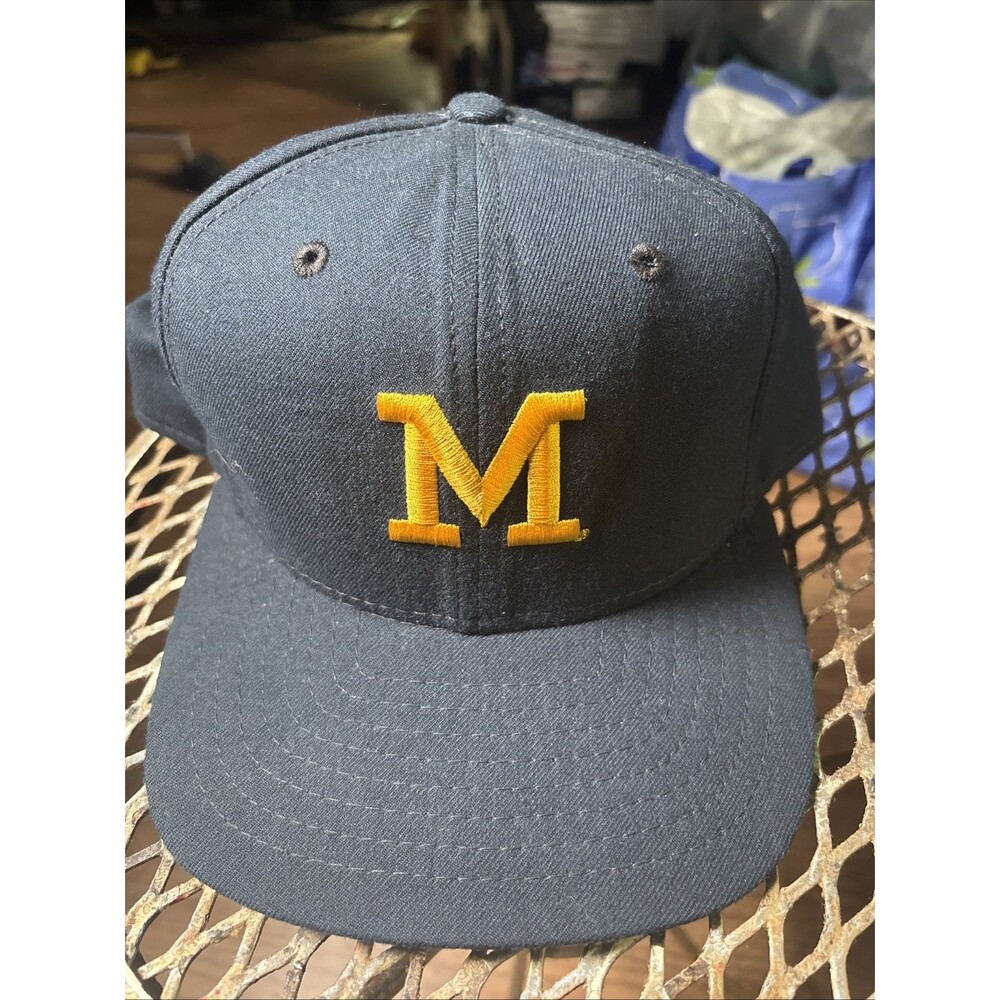 Vintage Michigan Wolverines Hat Smspback Low Profile Wool Ball Cap New Era